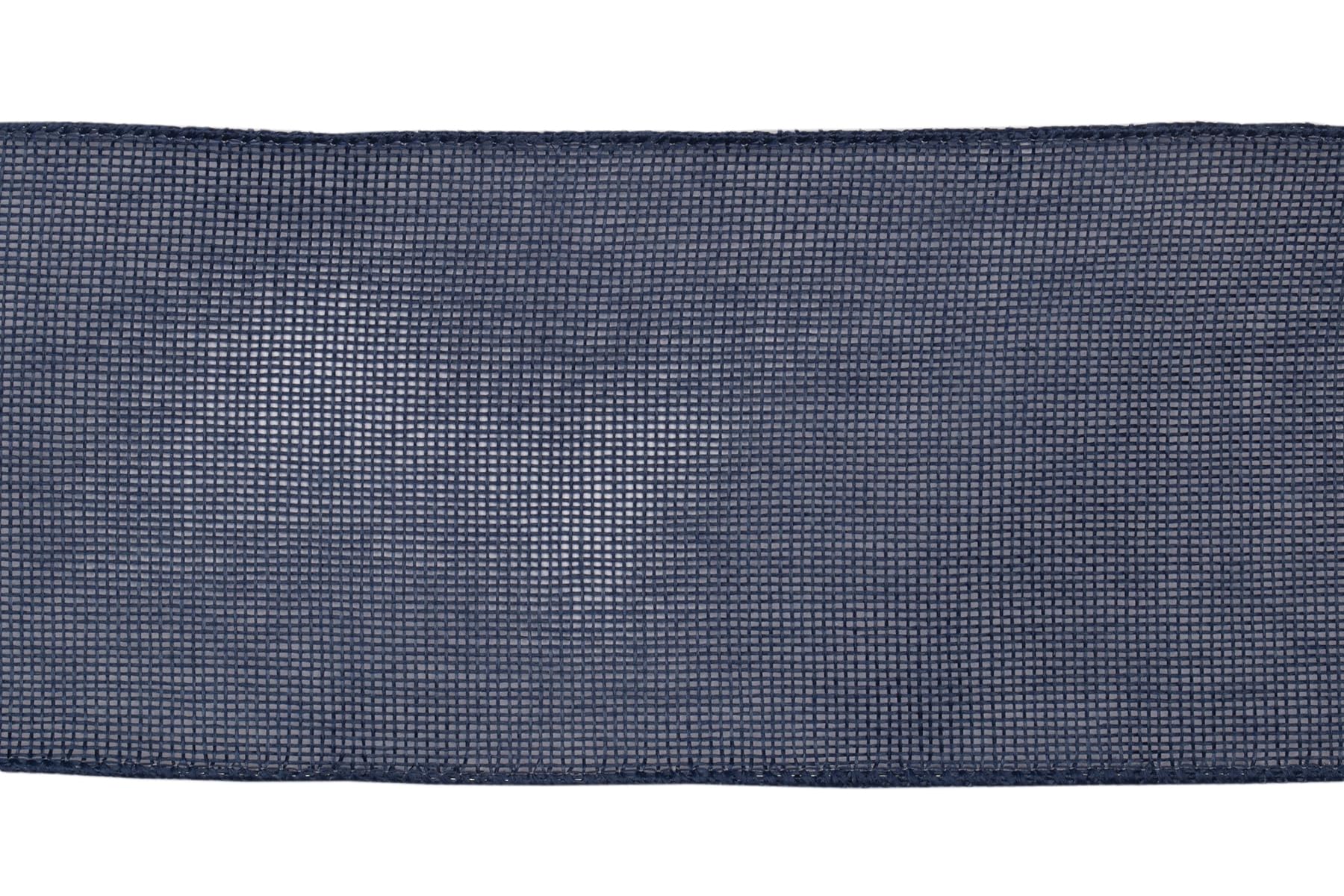 Ribbonitlux Navy Burlap Wired Ribbon, 100mm x 18 Meters, Wired Edge Burlap Ribbon for Gift Wrapping Big Bow, Wreath - Image 2