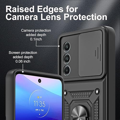 Miniatura 3 de Funda para Galaxy A53 5G, Samsung A53 5G con protector de pantalla de vidrio templado, grado militar, doble a prueba de golpes, con función atril,