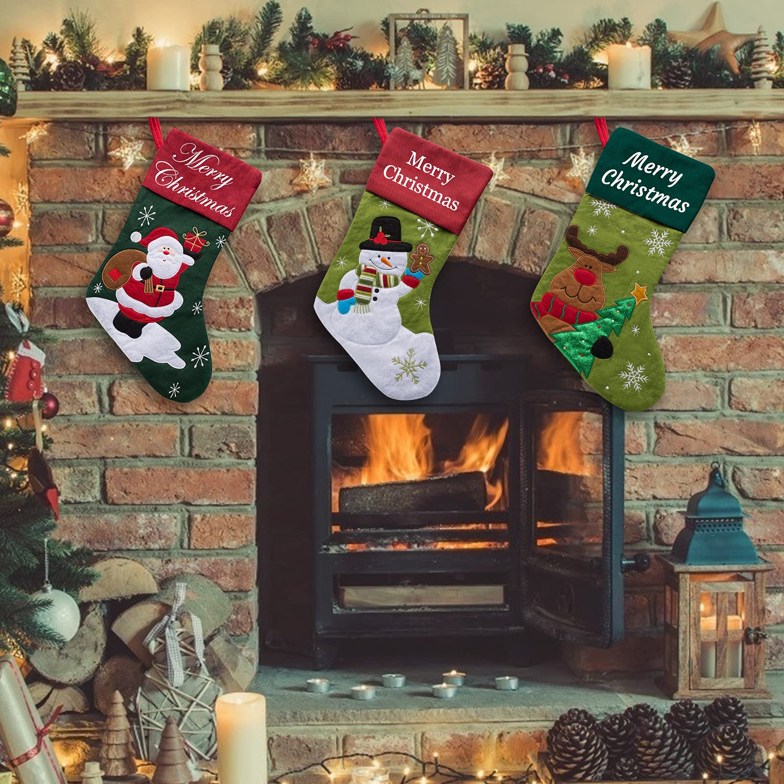 Aolun Calzini di Natale Personalizzati Personalizzate con Decorazioni di Nome I Tuoi Regali per la casa per Un Amico di Famiglia