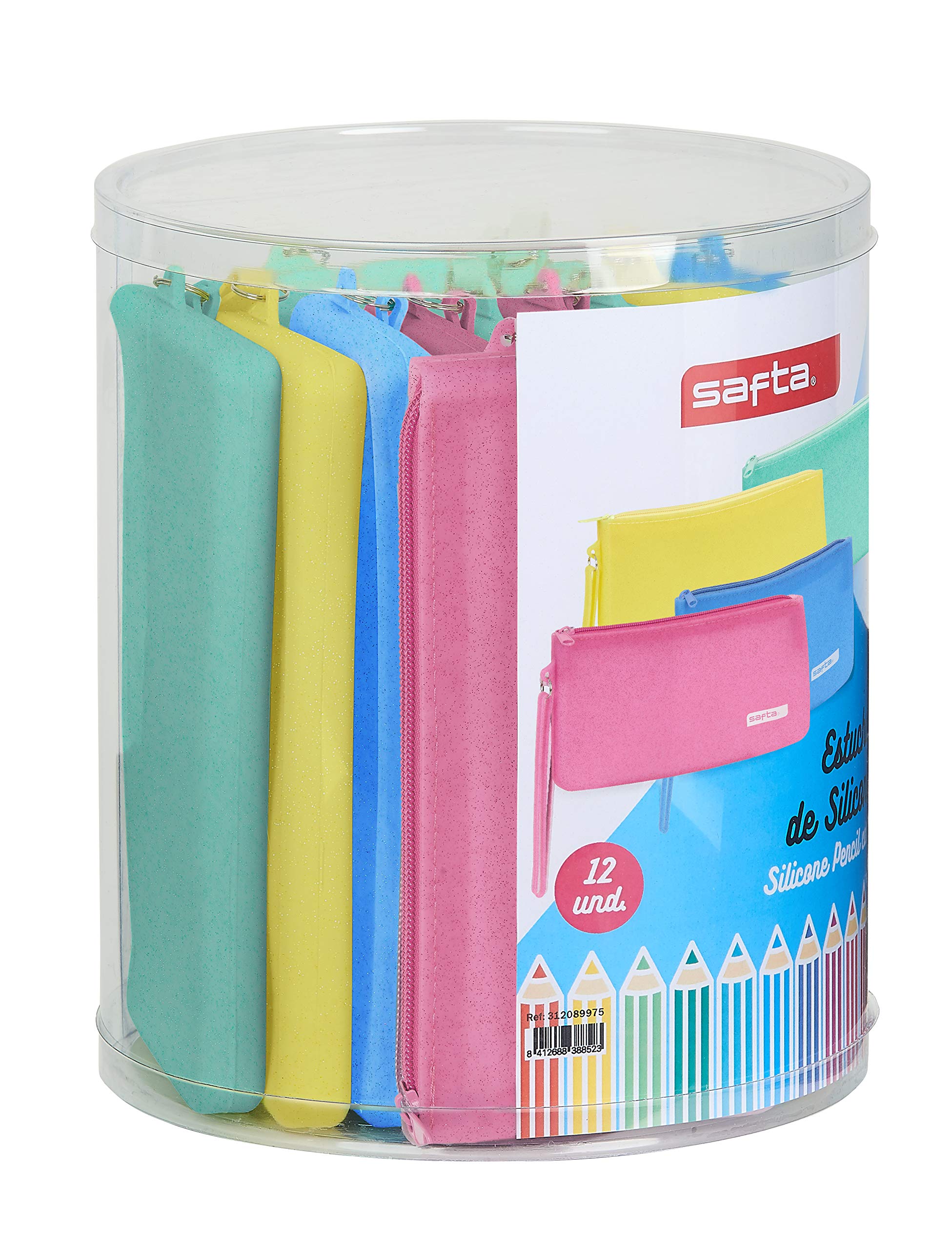SAFTA Set of 12 Flat Case Silicone Assorted, 195 x 230 mm