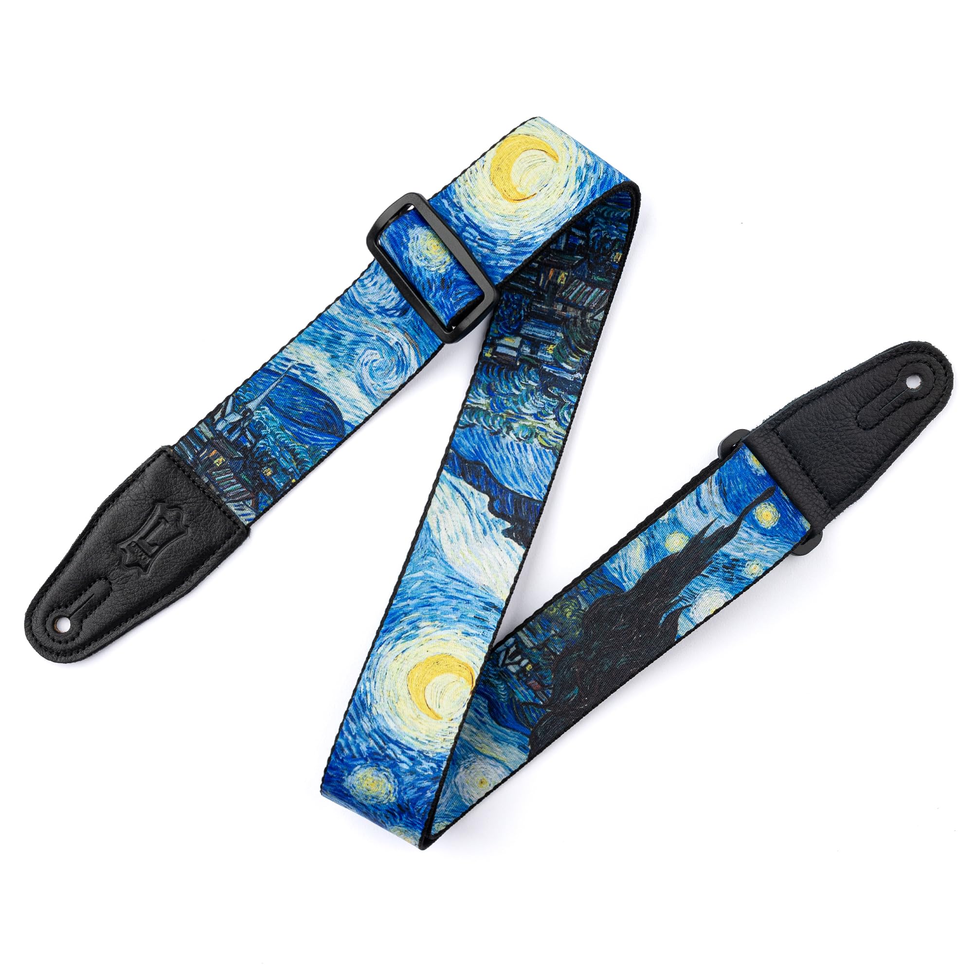 Levy's Unisex Blue Leathers Masterpiece Series 2" Polyester Guitar Strap With Tri-Glide Adjustment, Starry Night (Mp2msp-001)