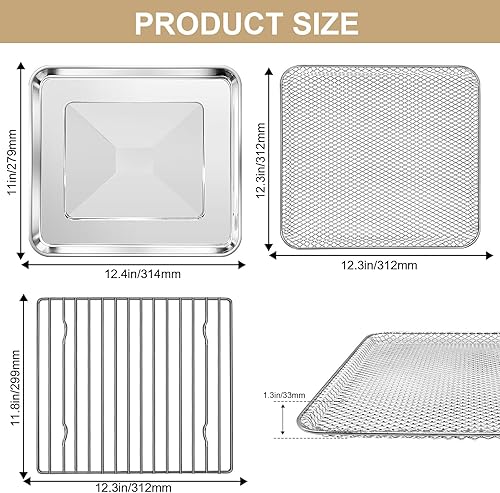 Miniatura 2 de Piezas de repuesto para horno tostador Gourmia GTF7655 GTF7460 GTF7465 GTF7520,3 en 1 bandeja cesta rack kit para Gourmia Digital Tostador Horno