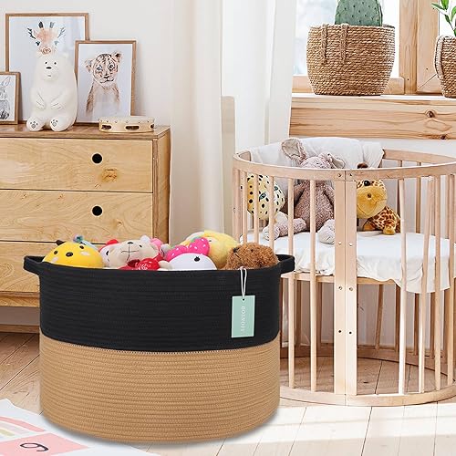 Miniatura 5 de BOSROTY Extra Large Blanket Basket, Laundry Basket, Cotton Rope Basket, 21.7x 13.8, Laundry Hamper, XXXL Storage Basket, Woven Basket, Toy Basket,