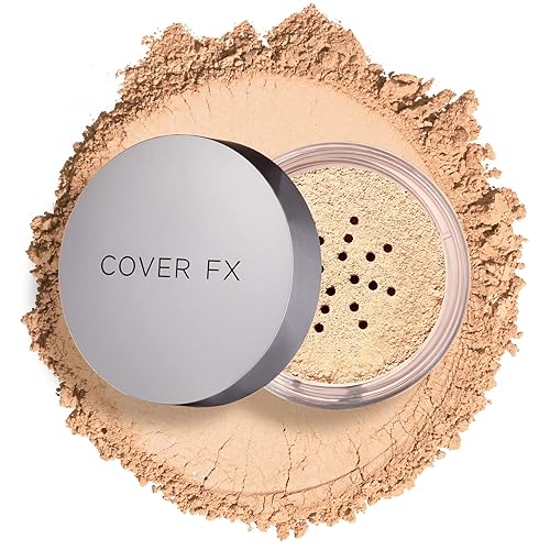 COVER FX Perfect Setting Powder - Sombra ligera - Polvo de acabado de maquillaje suelto - Mattifica la piel y bloquea el maquillaje - difumina las