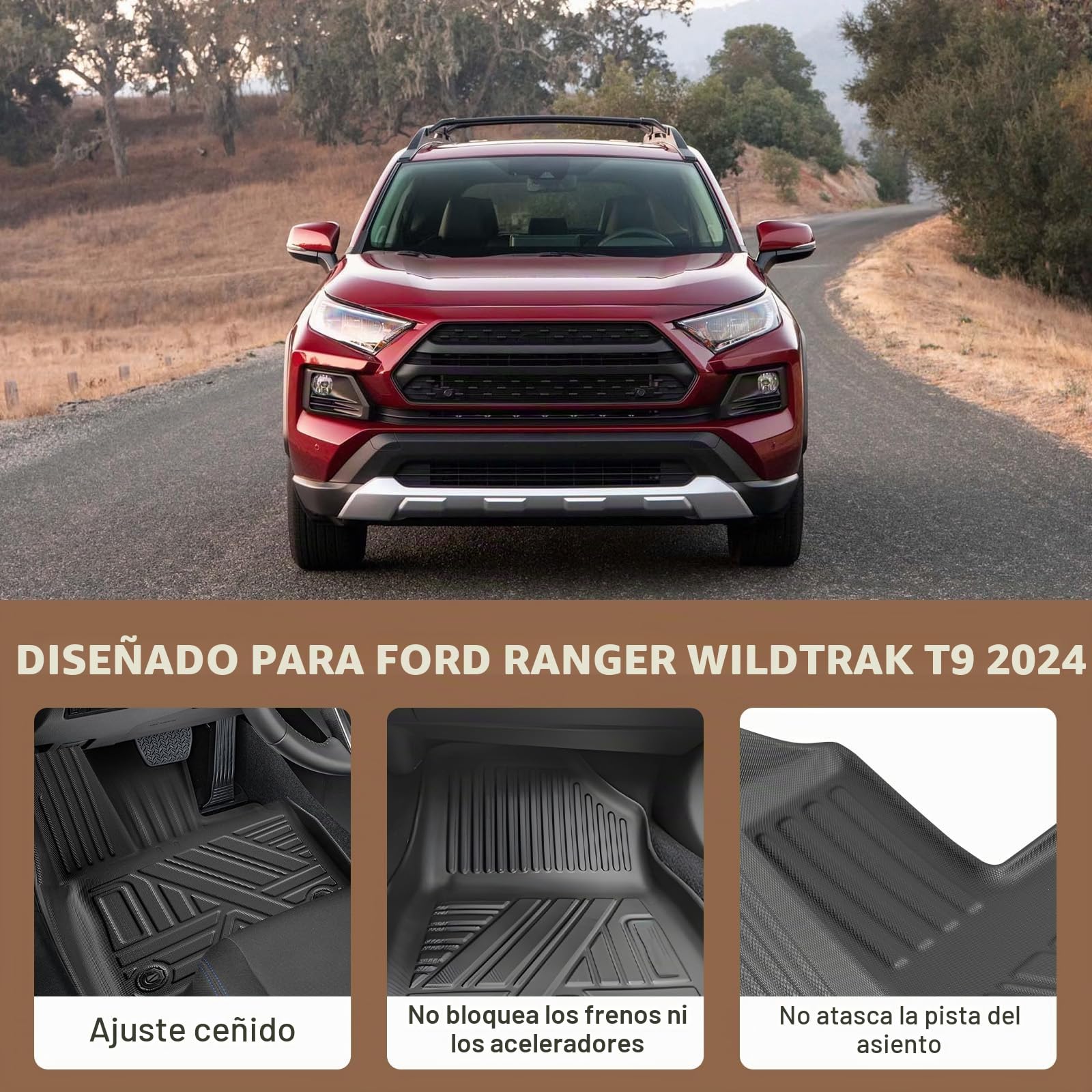 YEE Pin RAV4 2023 Alfombrillas compatibles con Toyota RAV4 2019-2024 2025 Juego Completo Duradero y Resistente al Desgaste RAV 4 Alfombrillas Impermeables y Antideslizantes