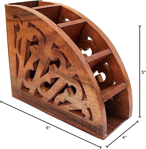 Miniatura 8 de Soporte de almacenamiento de madera hecho a mano con control remoto | Soporte remoto de madera para oficina | Soporte remoto de CA | Caja de