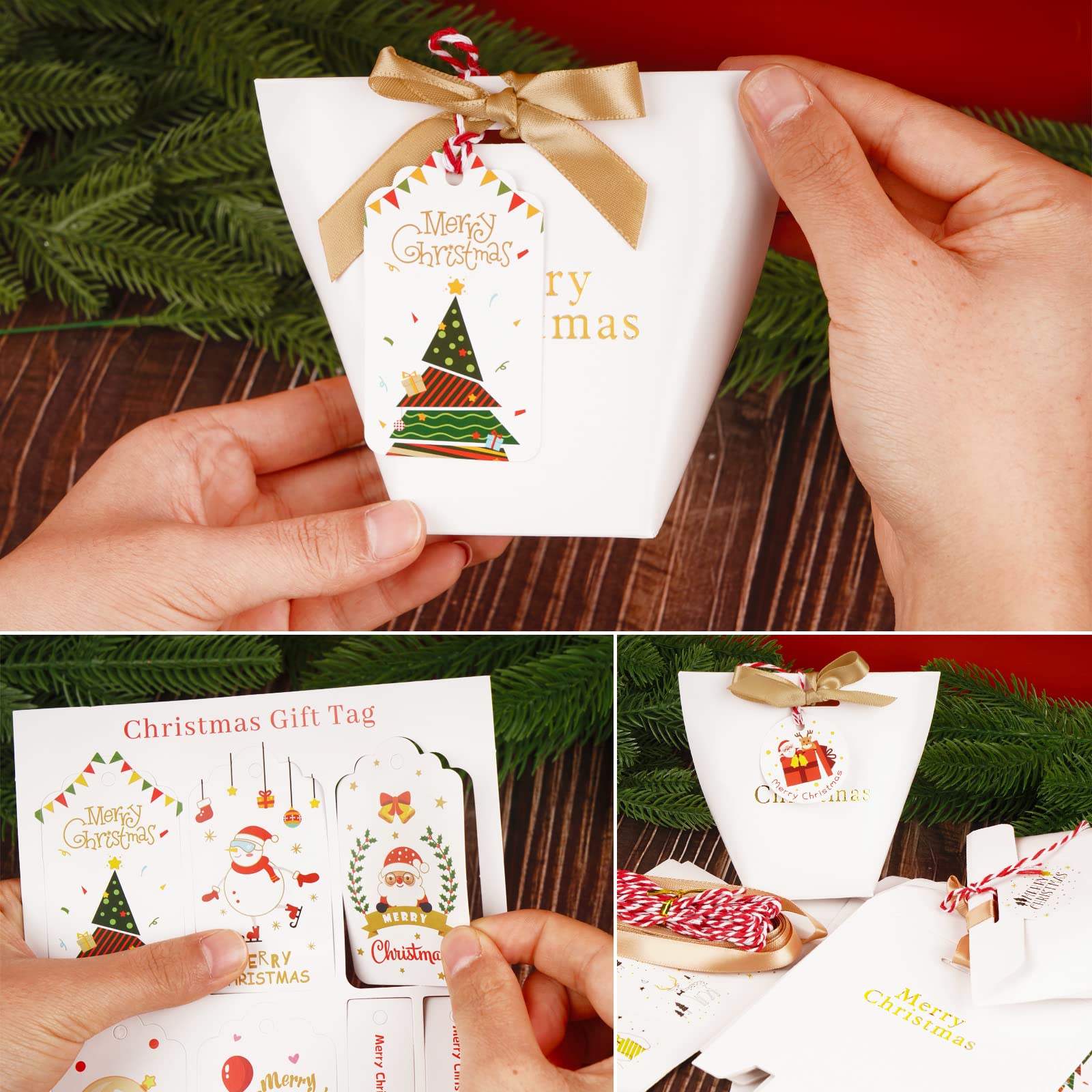 30 Pz Scatole da Regalo Natalizie Boboniere Portaconfetti Carta