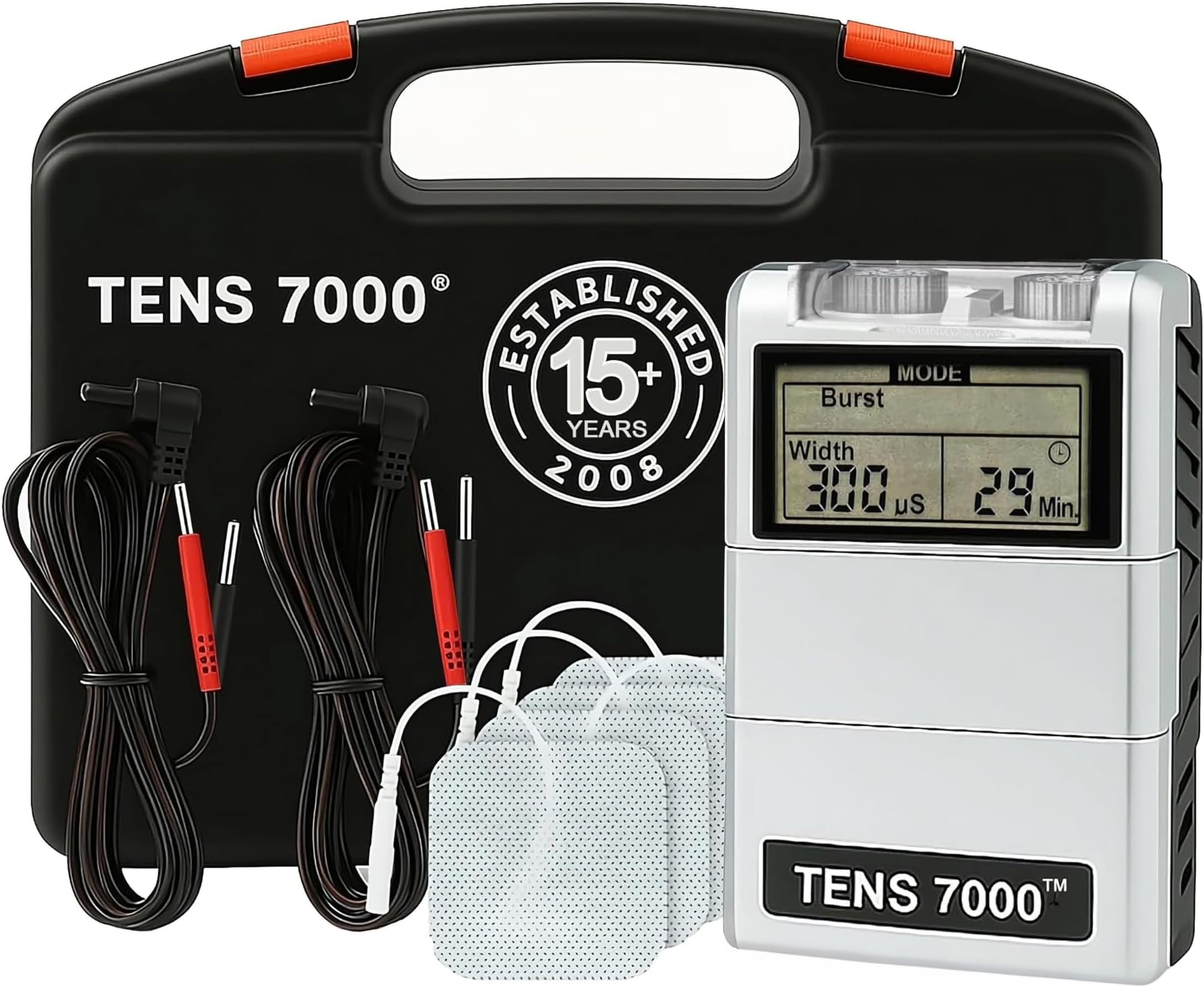 TENS 7000 Digital TENS Unit with Accessories - TENS Unit Muscle Stimulator for Back Pain Relief, General Pain Relief, Neck Pain, Sciatica Pain Relief, Nerve Pain Relief