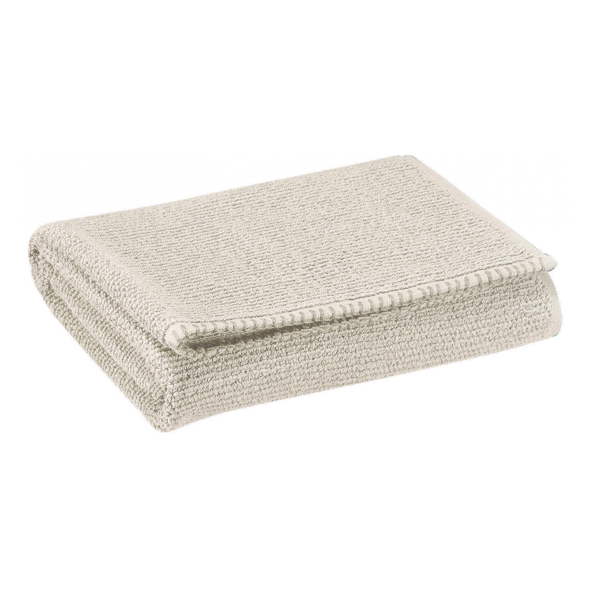 Toalla de baño de alta gama Vivaraise Bora Lino con acabados elegantes
