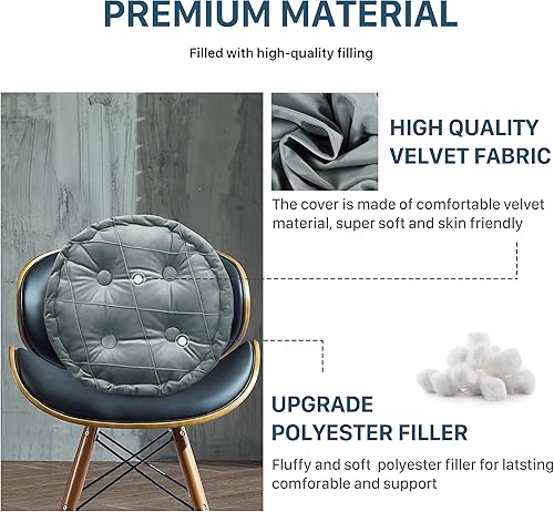 Miniatura 3 de WOWMAX Cojín de suelo, cojín grueso de meditación, almohada de suelo redonda, almohadas de suelo para adultos, almohadas de asiento de suelo de