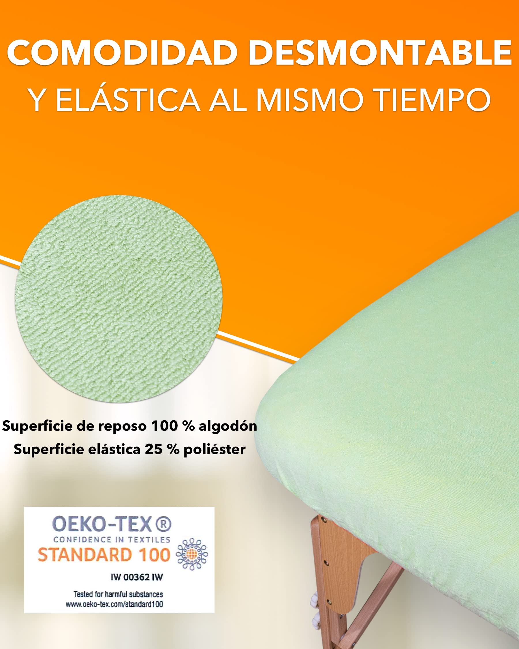 ZEN – Funda camilla masaje ajustable y reposacabezas - Sabana camilla masaje de felpa suave para cosmética, fisioterapia y tratamiento - Sabanas camilla masaje lavables a 60° Crema