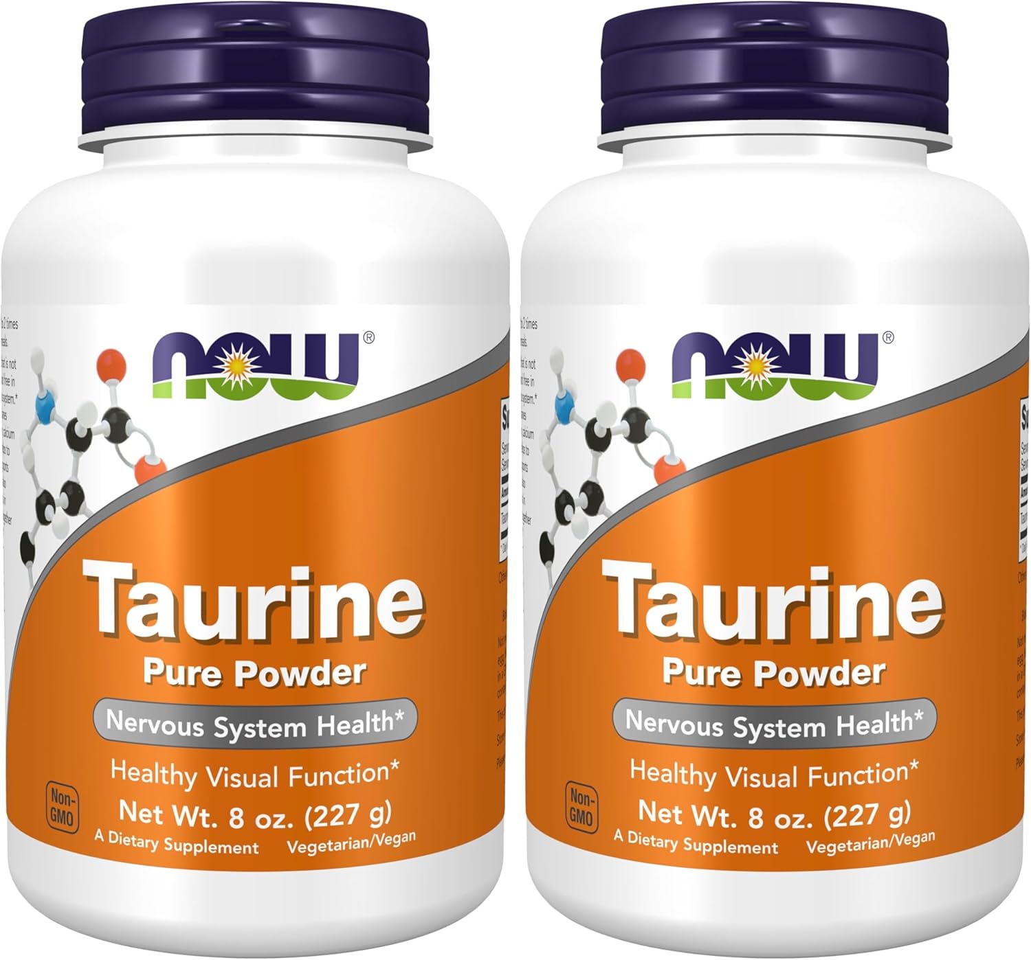 NOW Foods Supplements, Taurine Pure Powder, Nervous System Health*, Amino Acid, 8-Ounce (Pack of 2)