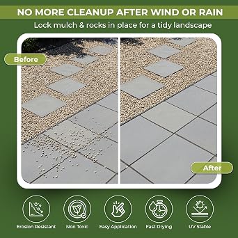 Mulch and Rock Glue for Landscaping - 0.5 Gallon Cover Upto 200 sqft