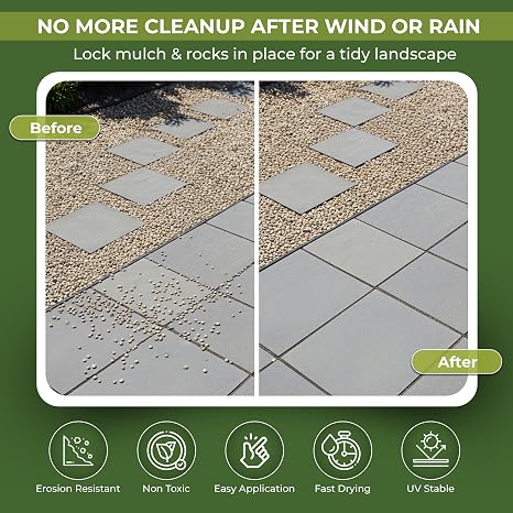 Mulch and Rock Glue for Landscaping - 0.5 Gallon Cover Upto 200 sqft