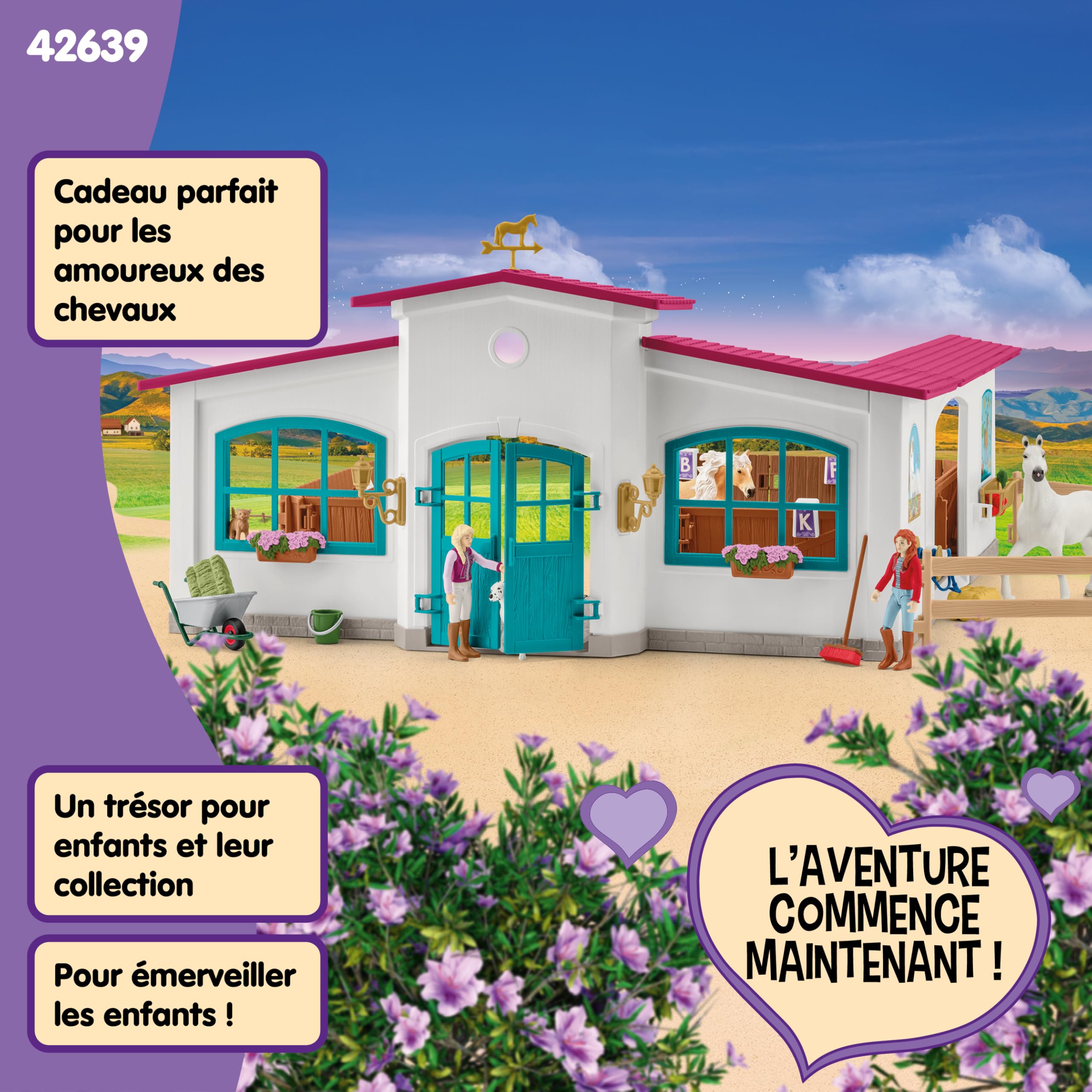 Schleich Horse Club | Grand Manège Equestre Peppertree 42639 | 179 pièces | avec obstacles, paddock et de nombreux accessoires | cadeau et jouet cheval pour enfants dès 5 ans