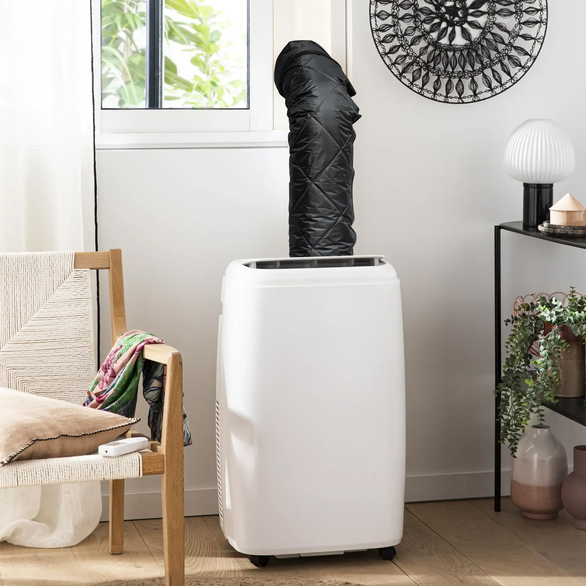 1 pièce de 150X50CM de couverture de tuyau pour climatiseurs portables - Couverture de tuyau de climatisation Isolation - Housse de protection de tuyau d’évacuation d’air de climatiseur (Noir)