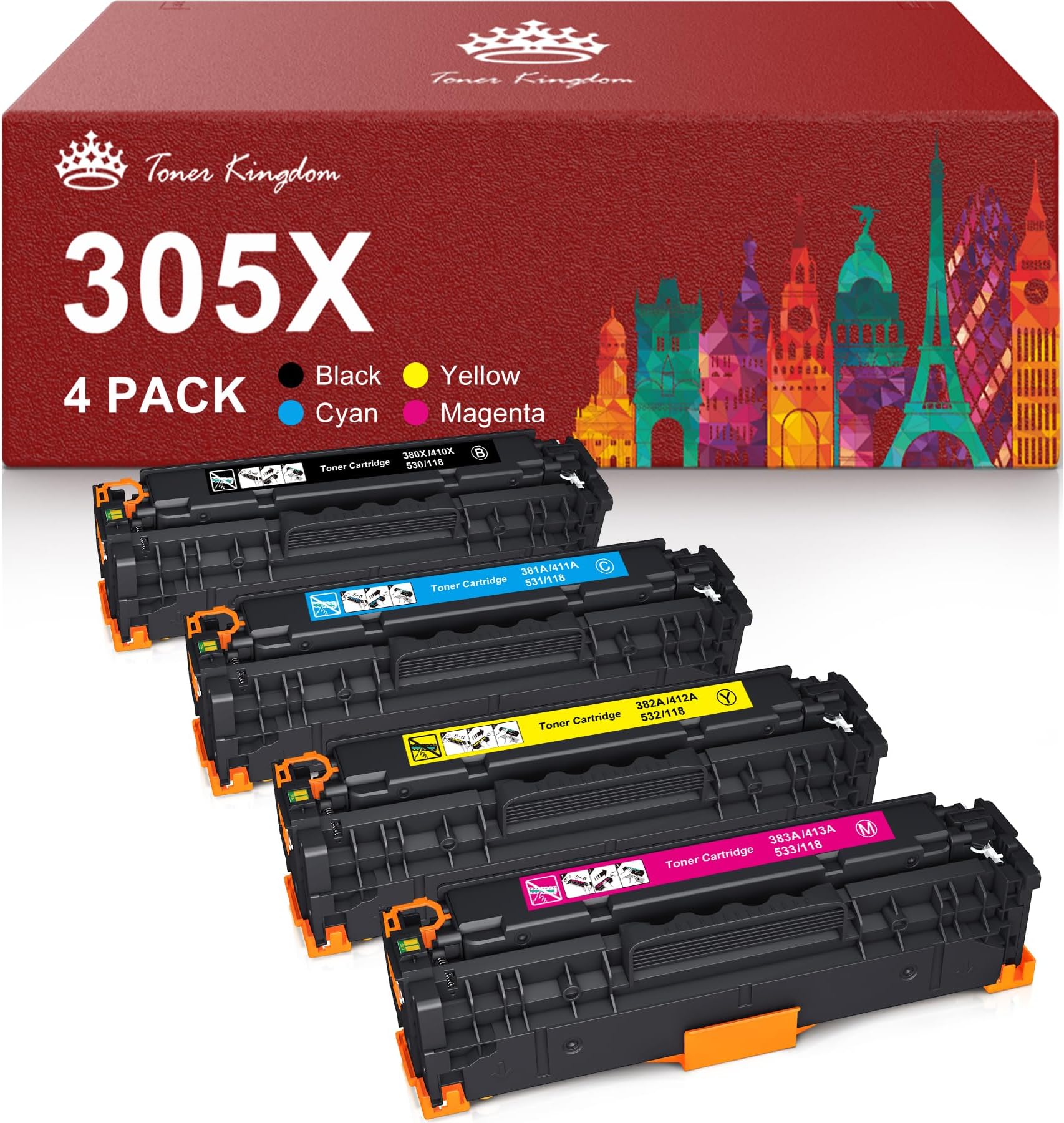 Toner Kingdom Remanufacturée Cartouche de Toner Compatible pour HP 305X
