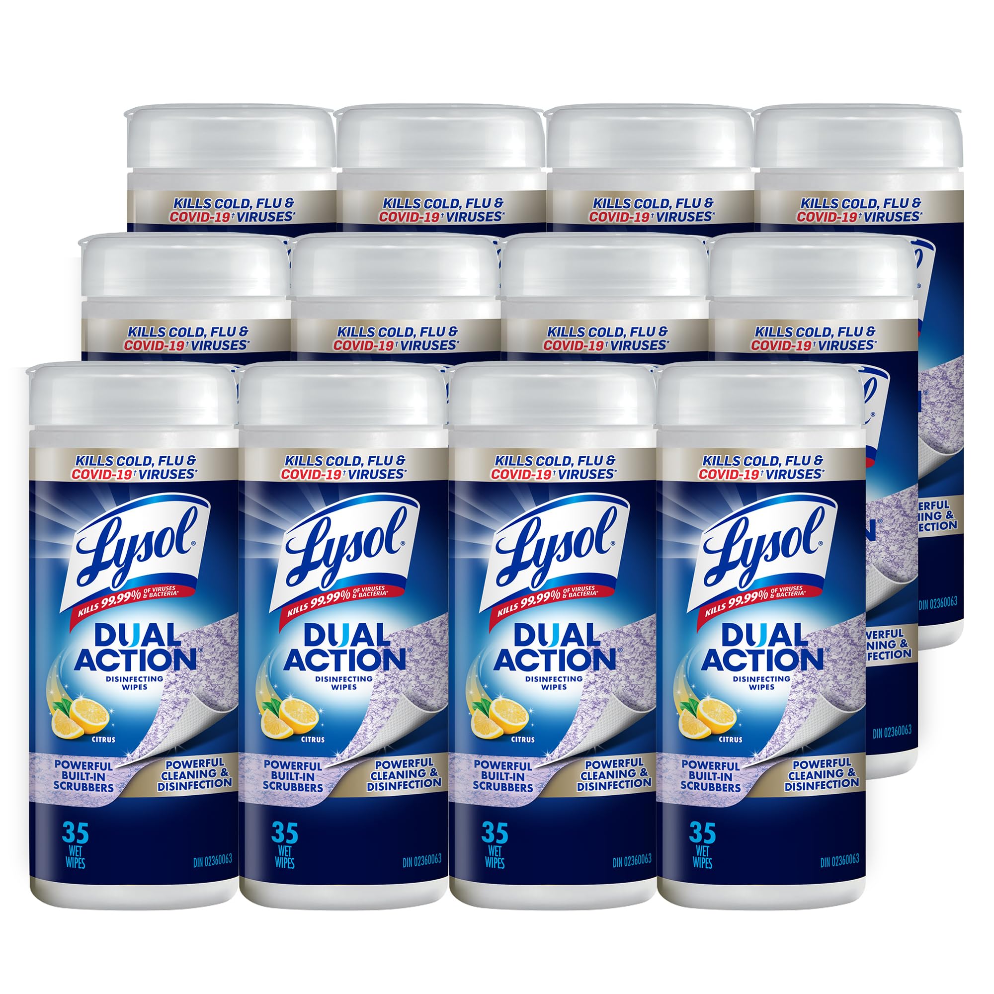 LYSOL DISINFECTING WIPES - Dual Action - 12/35 ct.