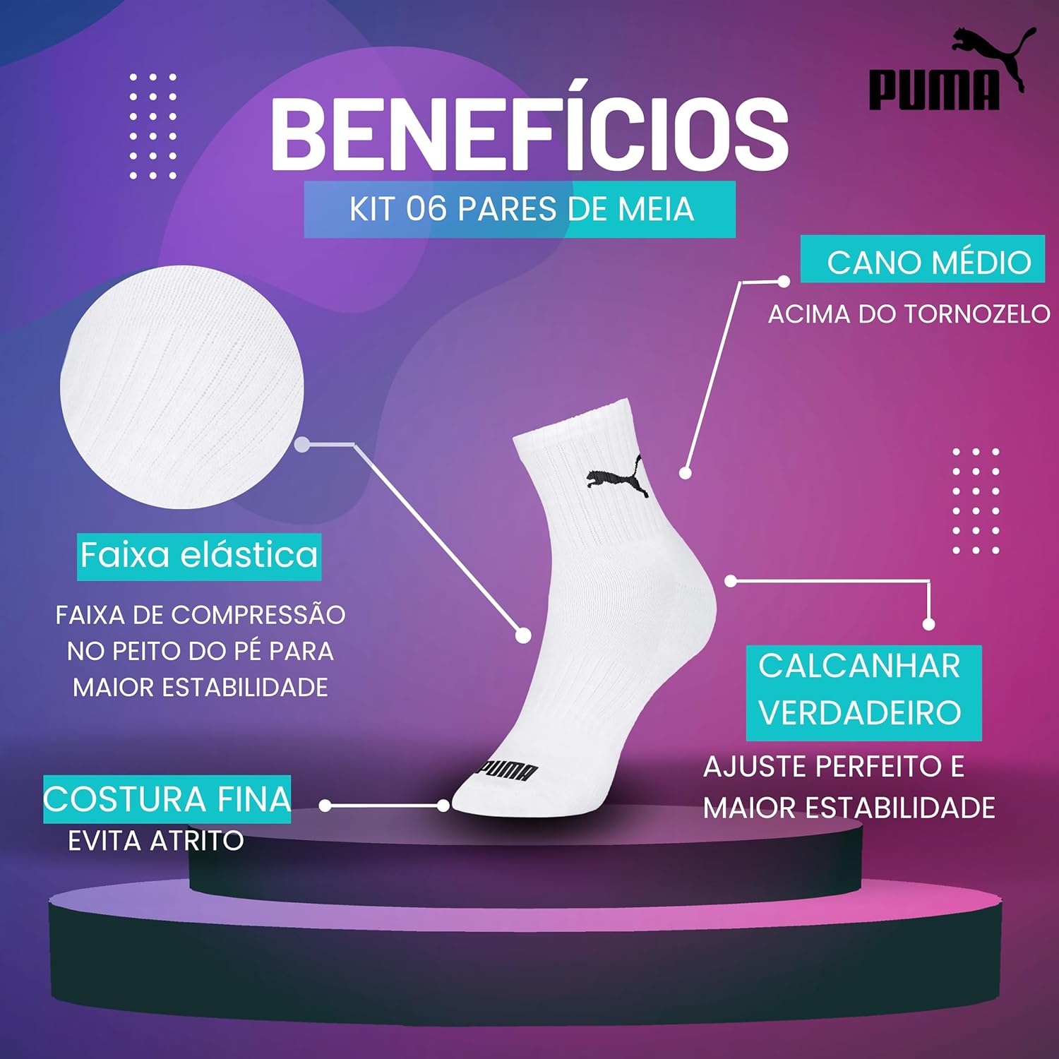 PUMA 6 ParesMeia Cano Médio Alto com Sola Atoalhada e Faixa Tensora Esportiva Academia Unissex Adulto, 2 Branco – 2 Cinza – 2 Preto, 39-43 em promoção! Veja a oferta e mais achadinhos de Moda íntima 6 Hoje é o melhor dia para comprar PUMA 6 ParesMeia Cano Médio Alto com Sola Atoalhada e Faixa Tensora Esportiva Academia Unissex Adulto, 2 Branco – 2 Cinza – 2 Preto, 39-43 com aquele preço maroto! Promoção! Aproveite a oferta! 6