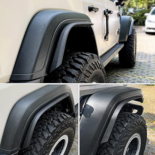 Vista 22 de Z8 Guardabarros delanteros y traseros compatibles con Jeep Wrangler JL y JLU Unlimited Rubicon 2018-2024, juego de 4 revestimientos de guardabarros
