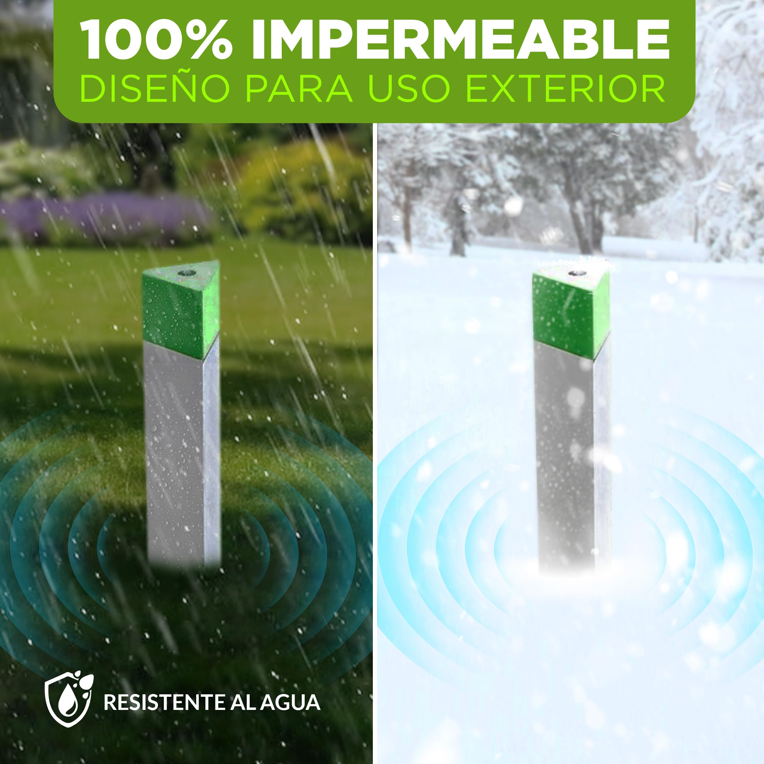 ISOTRONIC Repelente para Topos, topillos y Serpientes: Funciona con Pilas e Incluye una estaca para el Suelo del jardín. Área efectiva de Cobertura: 1250 m² (3 Unidades).
