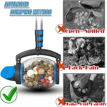 Zozen Nut Gatherer,Acorn Picker Upper,Directly Dump Outlet,1 Gallon