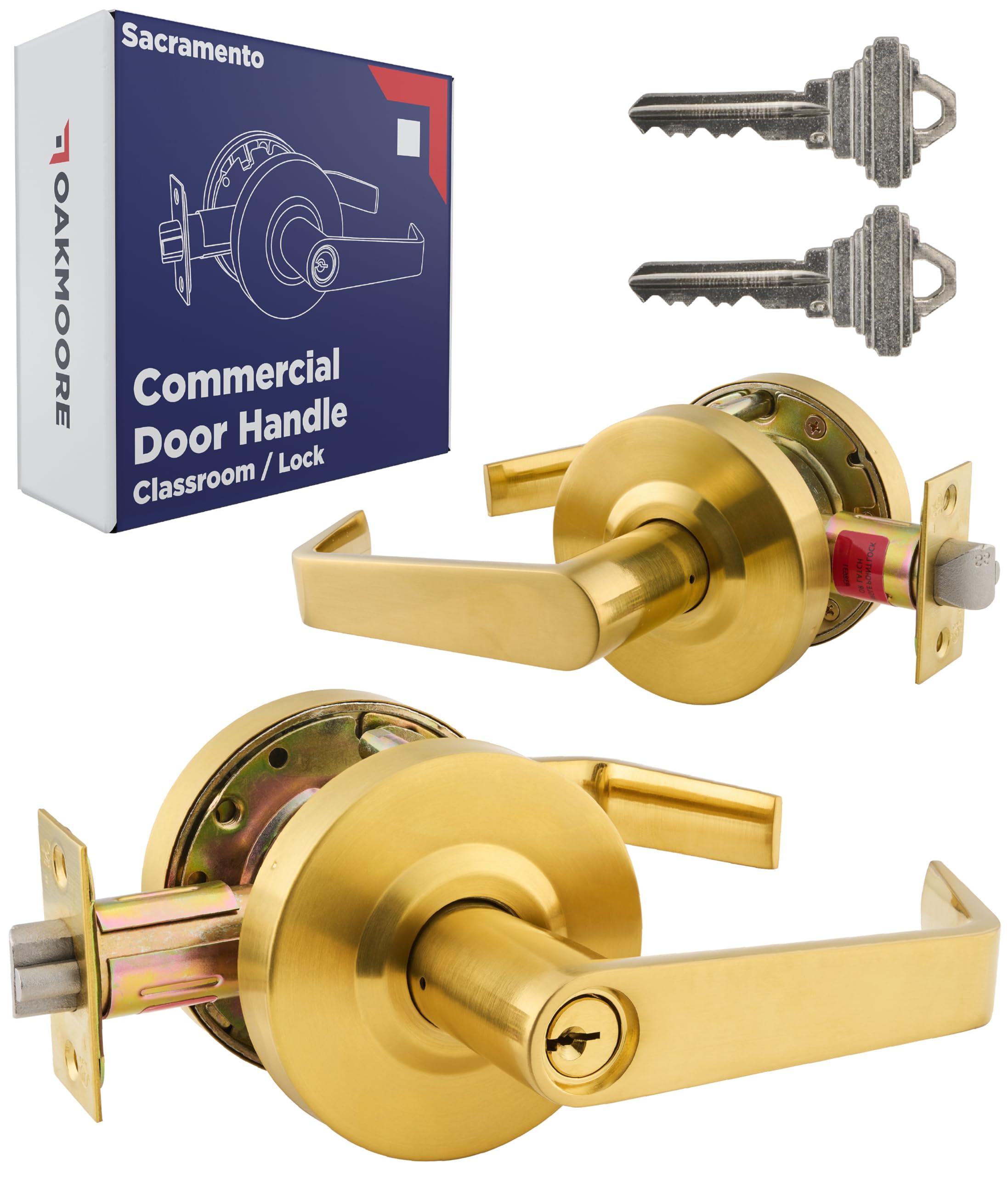 Commercial Door Handle Gold - Grade 2 Lockset - Door Lever Schools