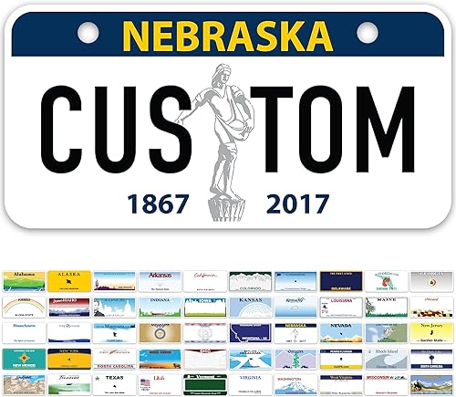 Miniatura 20 de Mini placas de matrícula, placas de matrícula personalizadas, personalizadas para automóvil, bicicletas, ATV, automóvil de niños, carrito de golf,