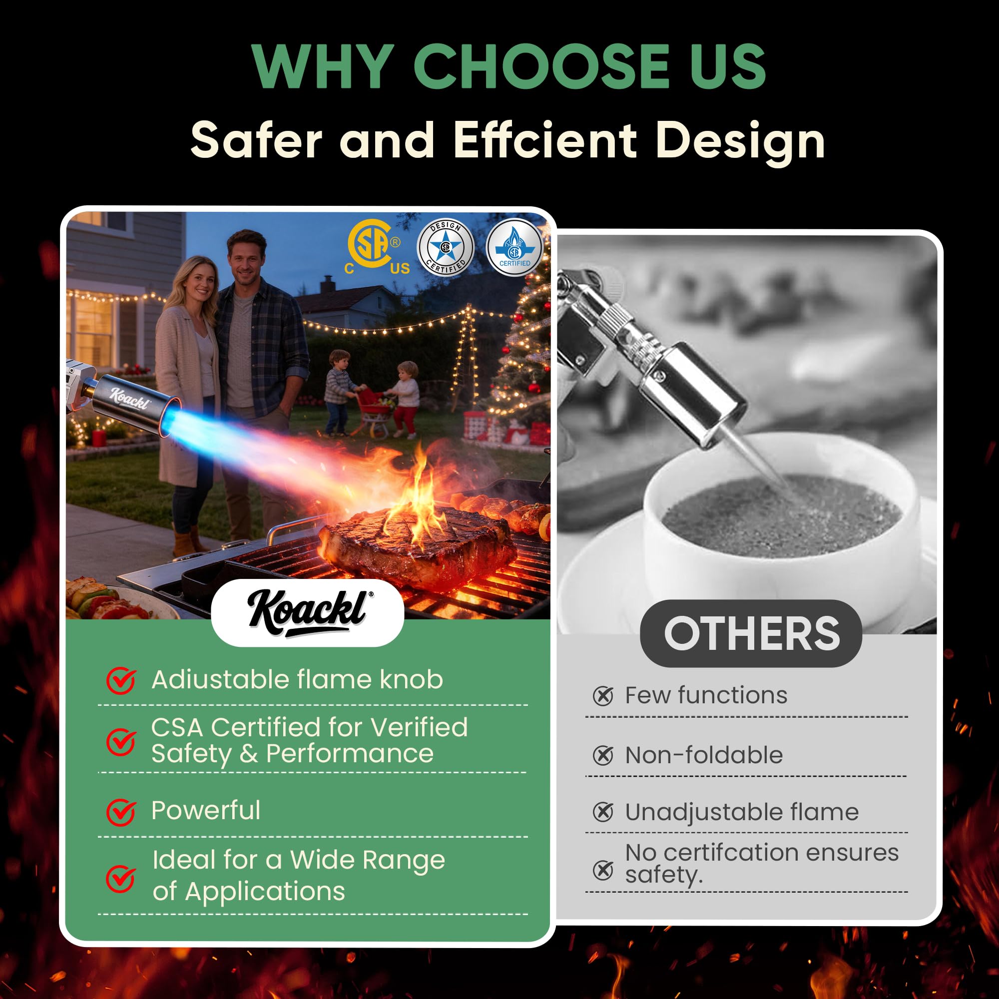 KOACKL Propane Torch Gun - High Heat BBQ -3