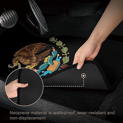 Miniatura 4 de Tapete de automóvil con bandera de México, 4 piezas, protección para todo tipo de clima, para automóvil, SUV, camión, camioneta