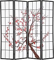 PayLessHere 6ft 4-Panel White Shoji Room Divider - Folding Freestanding Privacy Screen for Bedroom Office