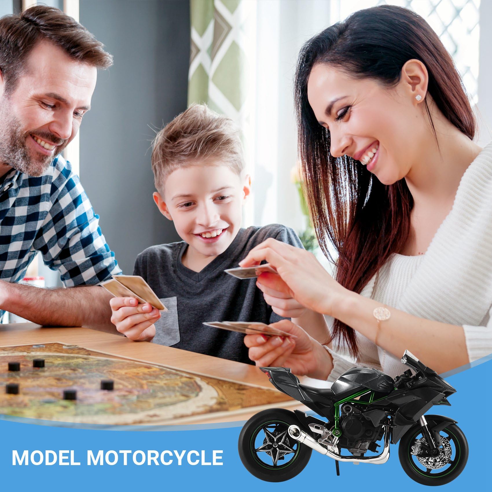 HFMXZHI Modèle réduit de Moto 1:12 pour Kawasaki Ninja H2R H2 R Moto Modèle en Métal Moulé sous Pression Cadeaux d'anniversaire