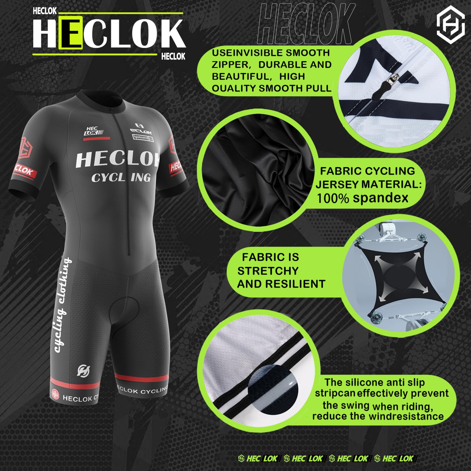 Herren Fahrrad Skinsuit,Kurzarm-Radsportanzug，Gepolstert einteilig Trisuit Bike Short Trisuit Einteiler für Wettkampf，Handgefertigter Hochdichter Schwamm in Wettkampfqualität Gepolstert