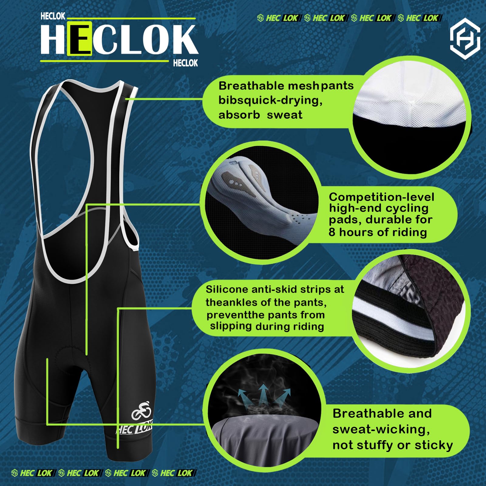 Completo Ciclismo Estivo Abbigliamento Ciclismo Manica Corta Tuta Ciclismo Uomo +Pantaloncini Ciclismo Tappetino da ciclismo ad alta densità imbottito con Bretelle,MTB Dedicato
