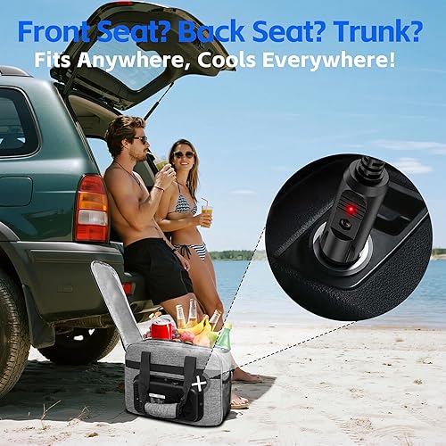 Miniatura 7 de 26Q - Bolsa térmica portátil para automóvil eléctrico con refrigeración activa, zonas duales y silenciosa de 38 dB, 3 capas aisladas de temperatura