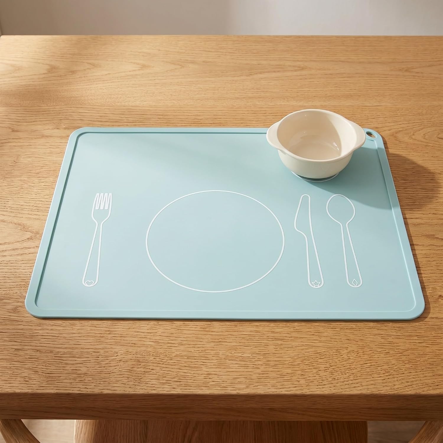 Toddmomy Silicone Placemat for Baby & Kid, Non-Slip Toddler Food Mat Eating Table Mat for Dinning Table Heat Resistant Placemat Blue