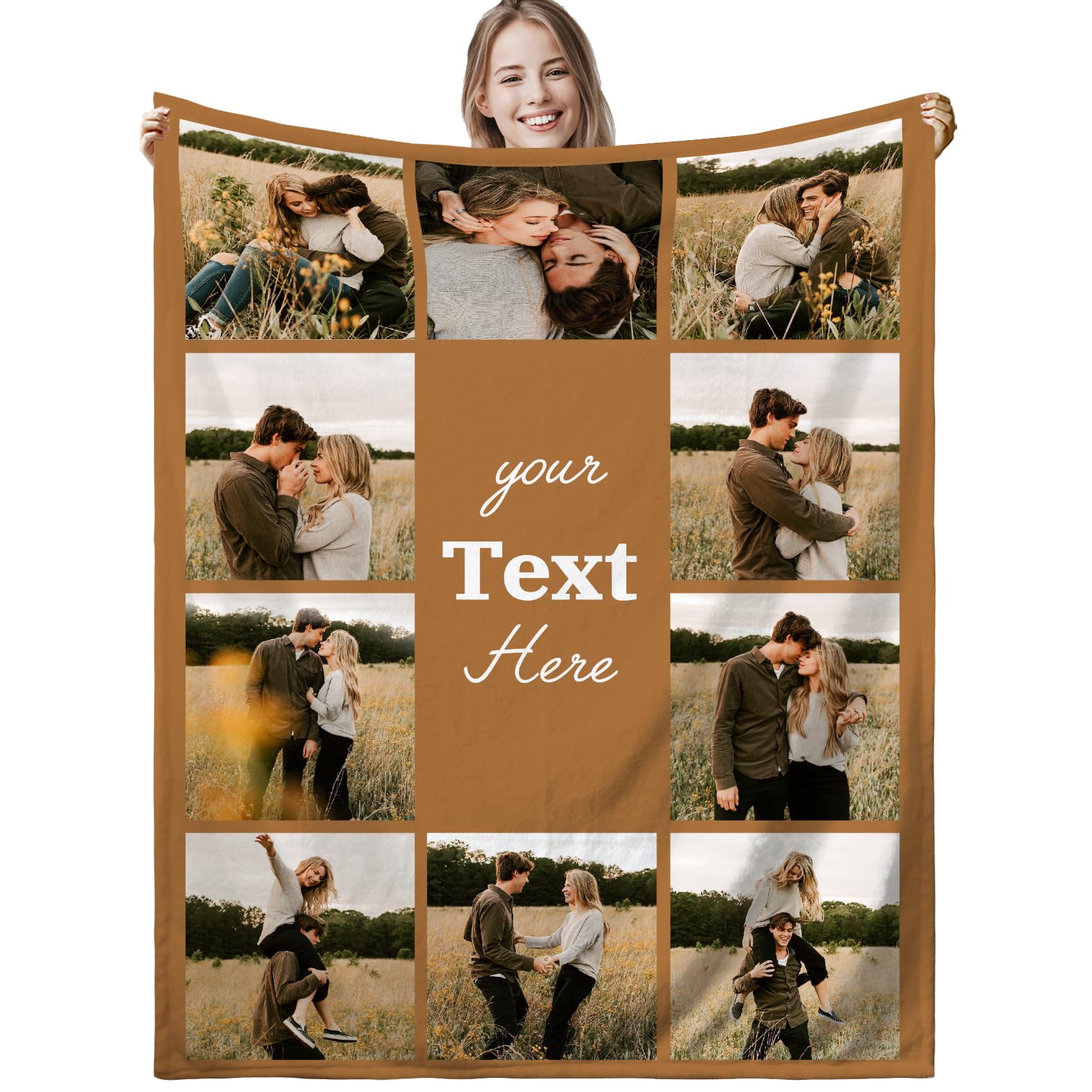 LPGYYU Personalised Blanket - Custom Photo Flannel Blanket for Adults - Picture Blanket Gifts for Mum, Dad, Boyfriend