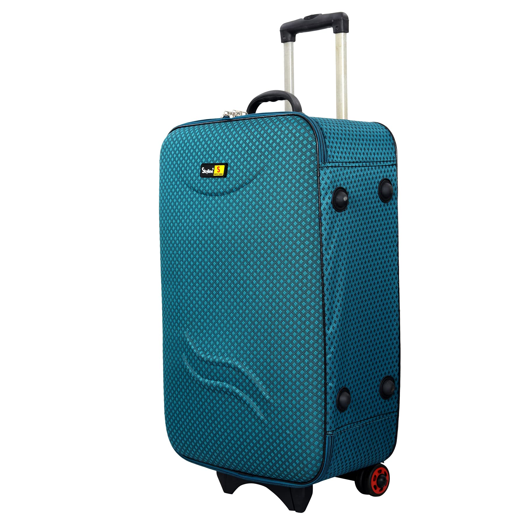 Polyester Trolley/Suitcase Luggage Antiscratch Speedwheel Soft Shell Travel Suitcase Bag With 2 Wheels (Turquoise, 22), 55.88 cm, Medium-image-9
