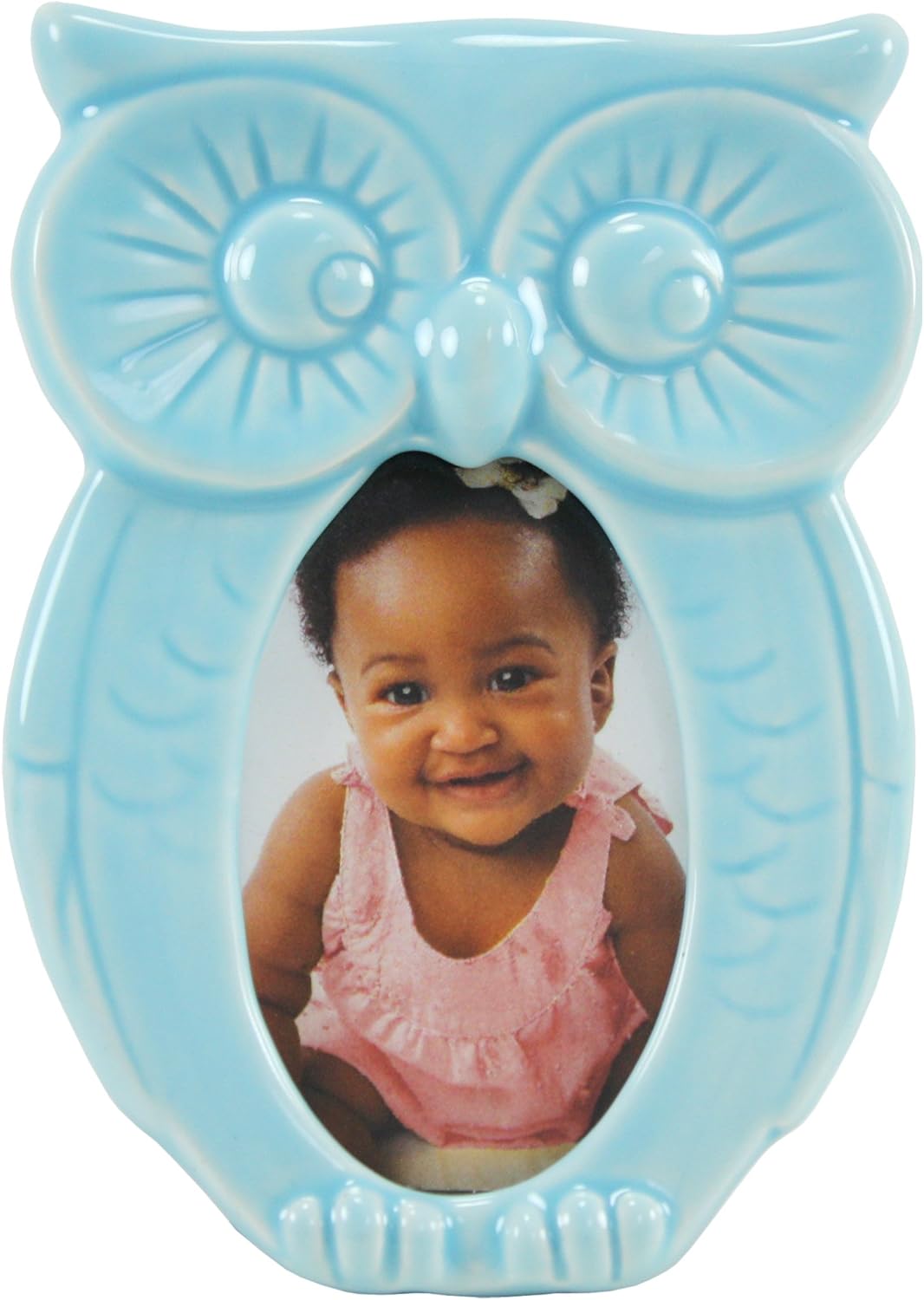 Tyland Owl Light Decorative Frame, 2" x 3", Baby Blue