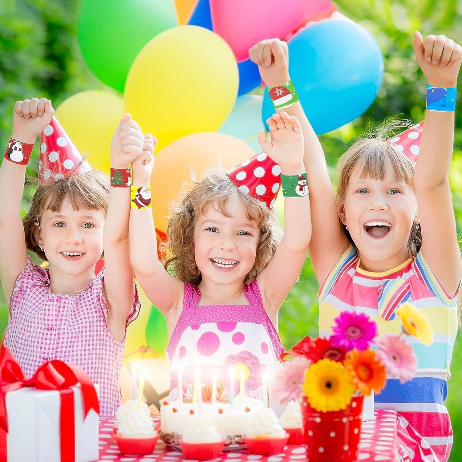 36 PCS Slap Bracelets Christmas Party Favors,Bulk Snap Bracelet Party Favors Supplies for kids&teens Gifts Teacher Classroom School Favors Prizes Christmas Gift - Image 5