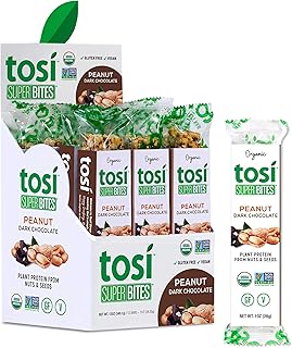 Tosi Organic SuperBites Vegan Snacks  Peanut Dark Chocolate with Sea Salt  1oz   - Compare price