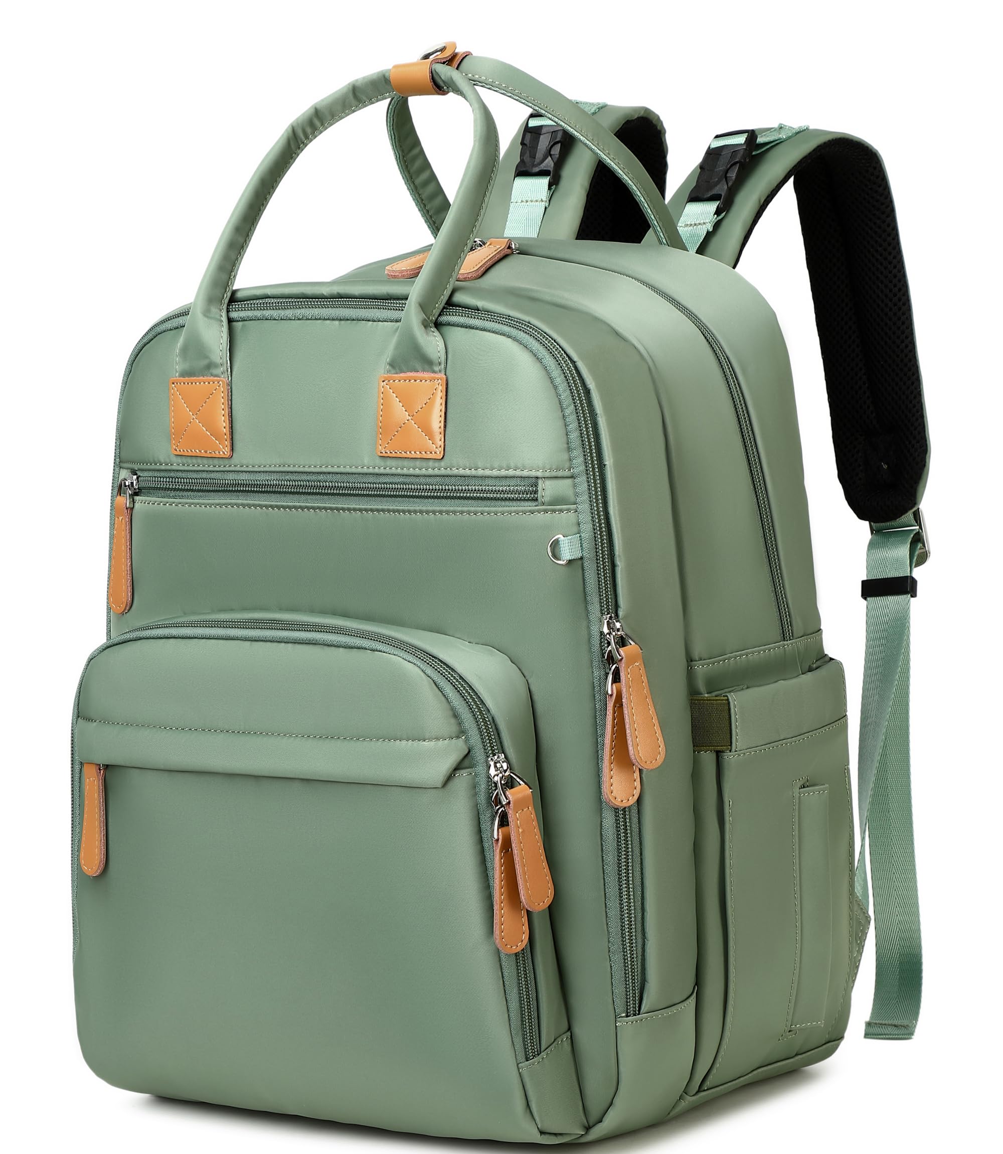 LORADI 18 Pockets Large Diaper Bag Backpack with 4 Insulated Pockets and Stroller Clips, Baby Shower Gifts (XL Green, Extra Large)