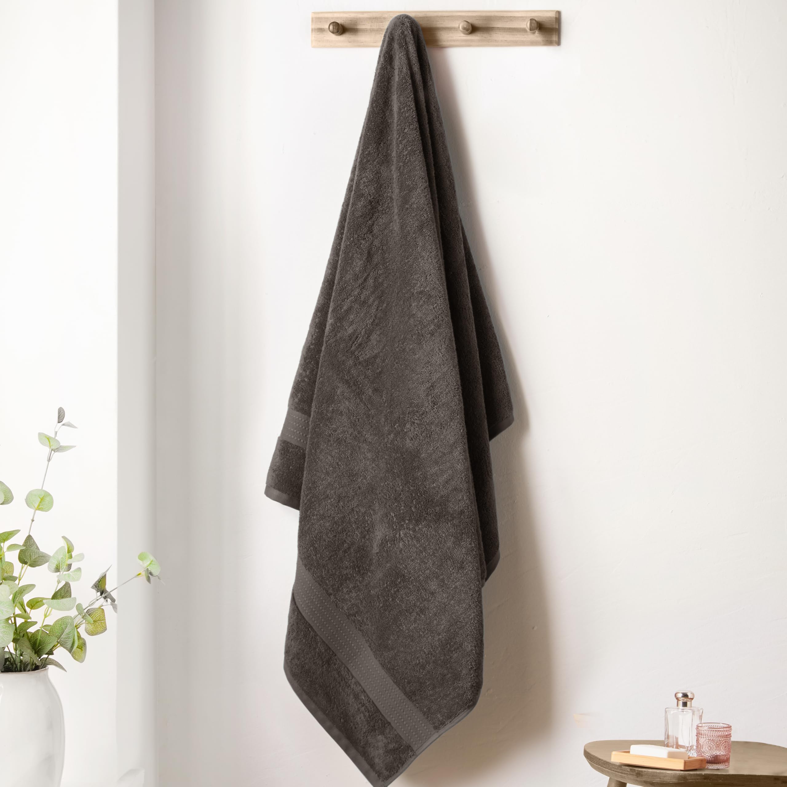 Bianca Supima Cotton 100x150cm Bath Sheet Charcoal Grey