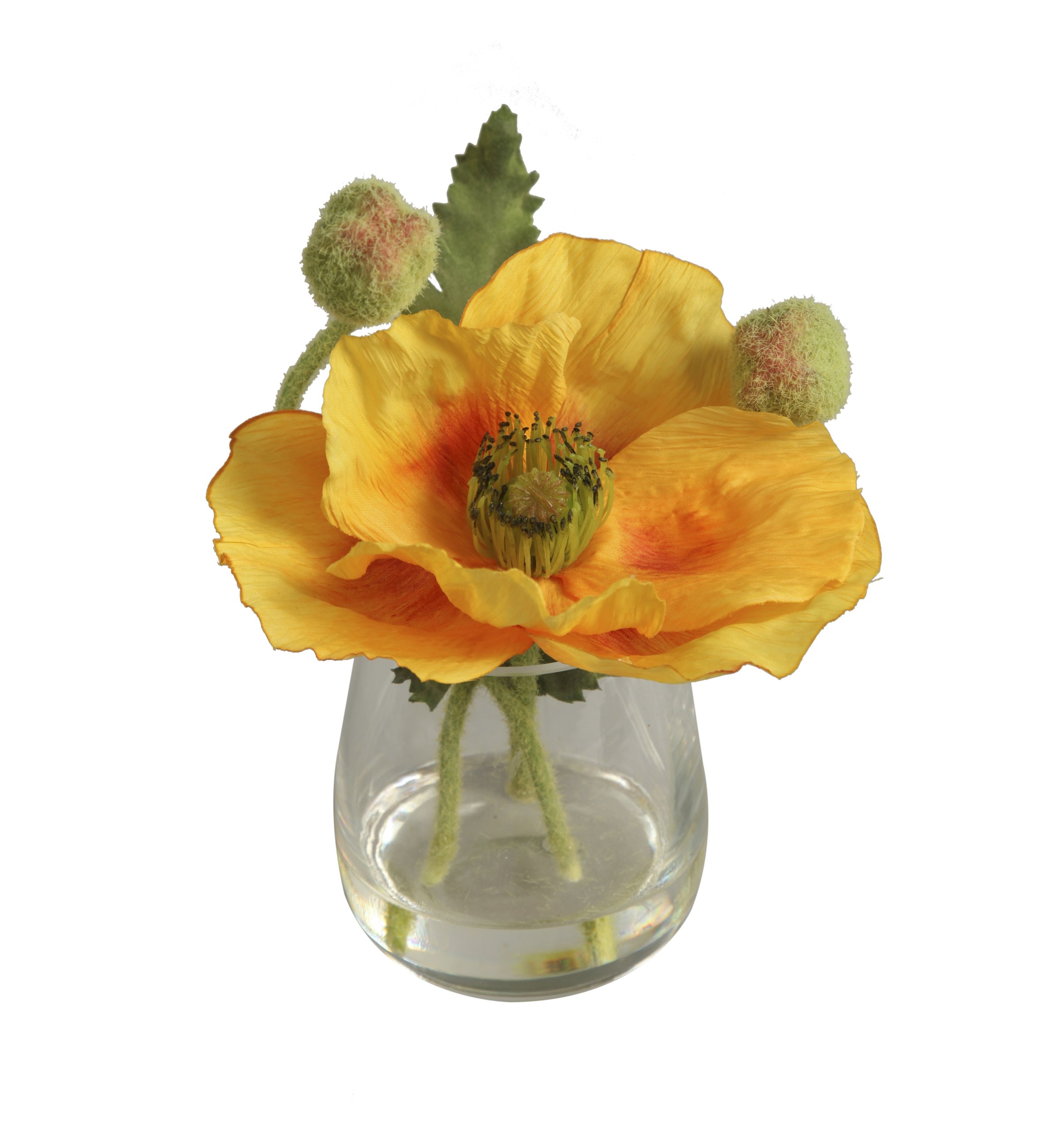 Fleurs artificielles pavot jaune pour illuminer votre salon de coiffure