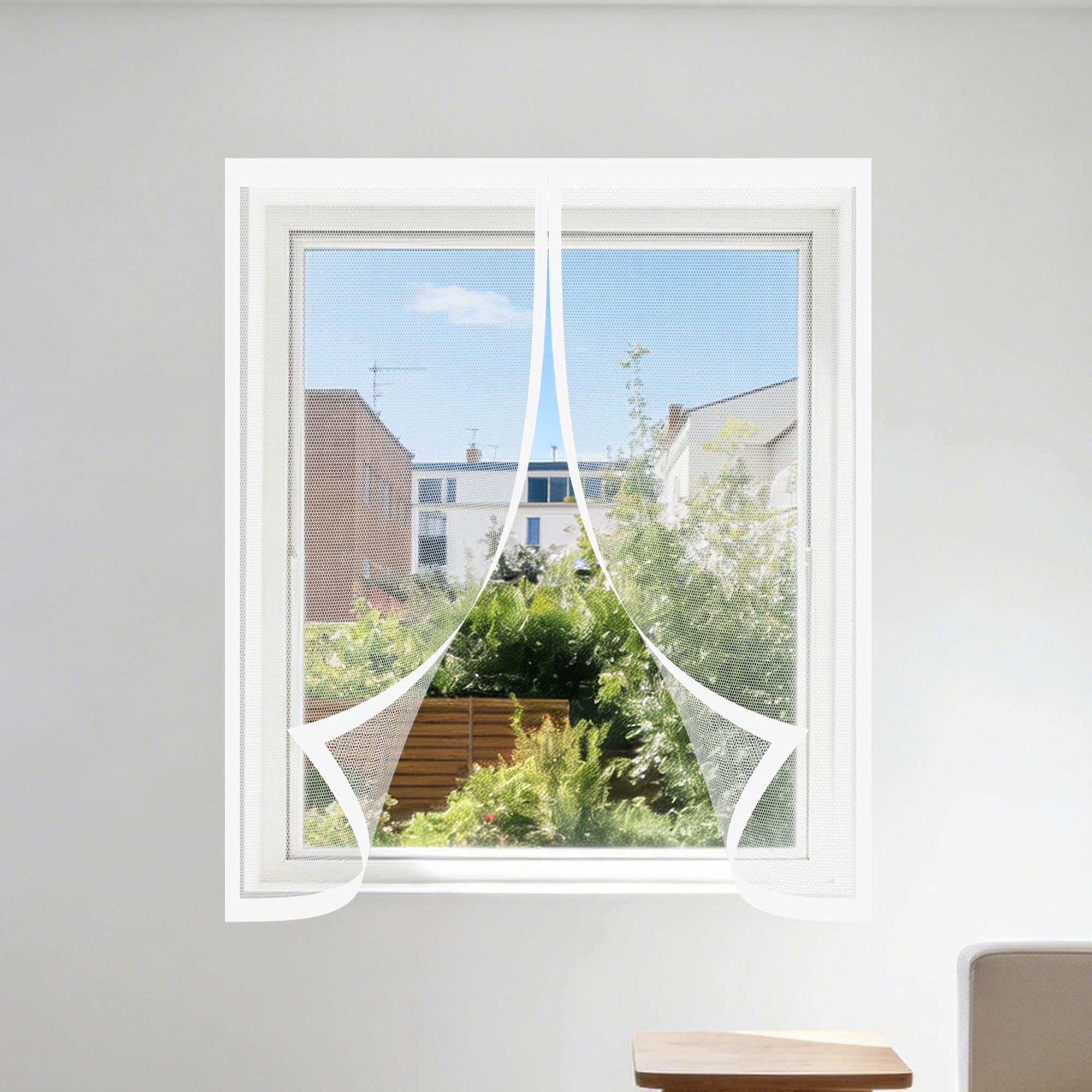 Moustiquaire magnétique anti-insecte 175 x 180 cm blanche pour fenêtre