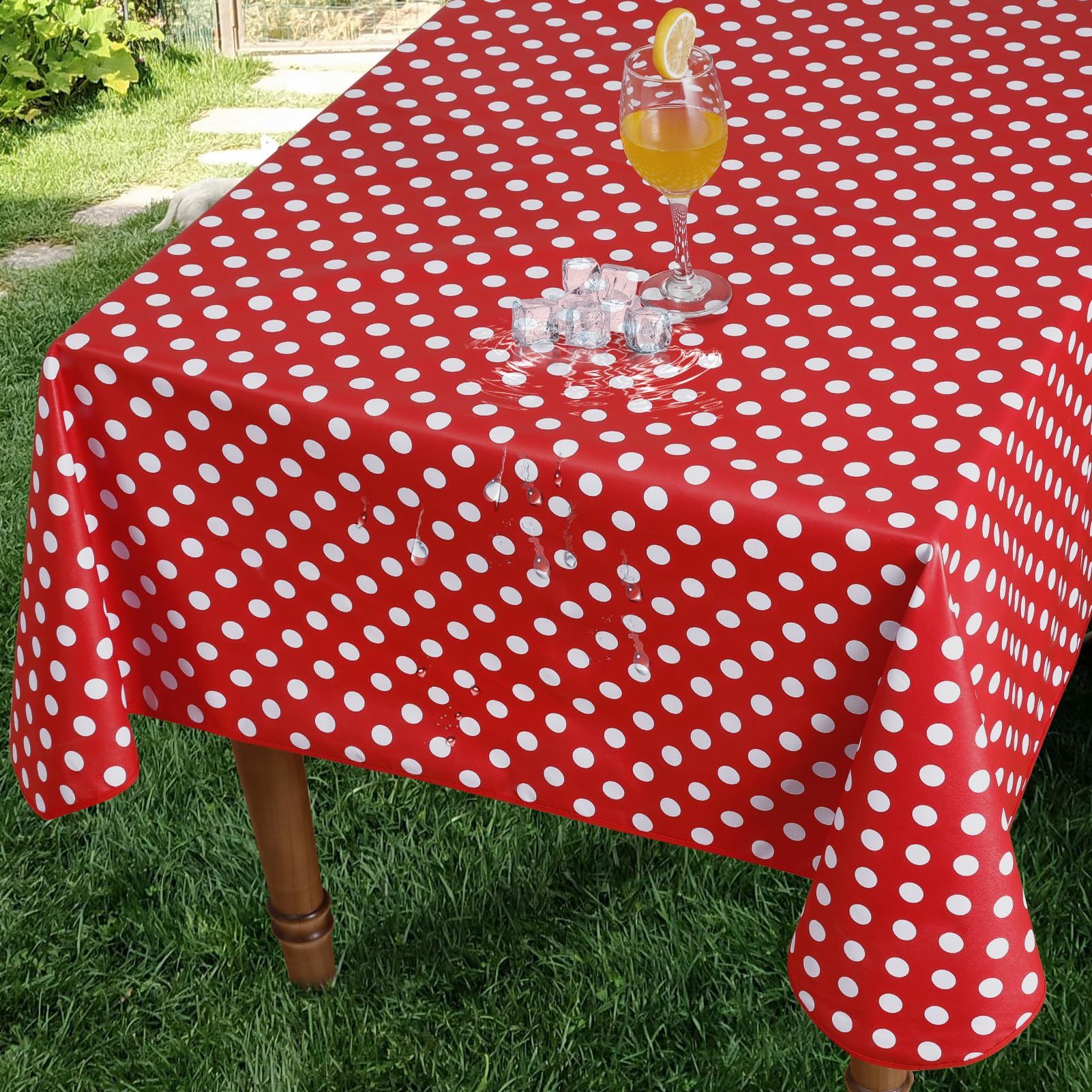 Romanstile Wachstuchtischdecke ECKIG Polka Dot und Karomuster