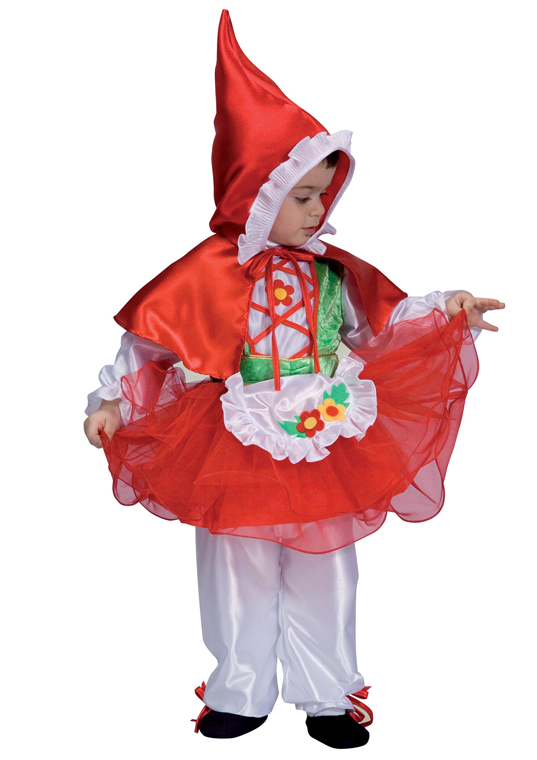 Ciao 14525.3-4 14525-Riding Hood Girl Costume, Years, Red/White, 3-4 anni