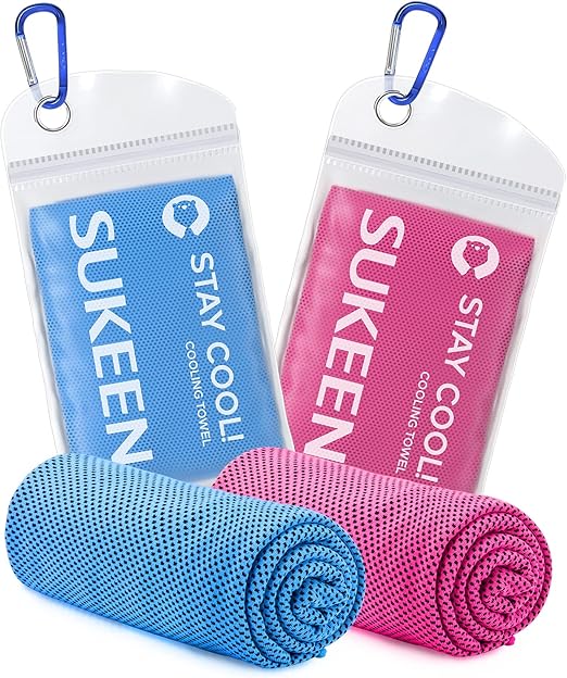 Sukeen Cooling Towel, 2 Pack Cooling Towels for Neck, Soft Breathable