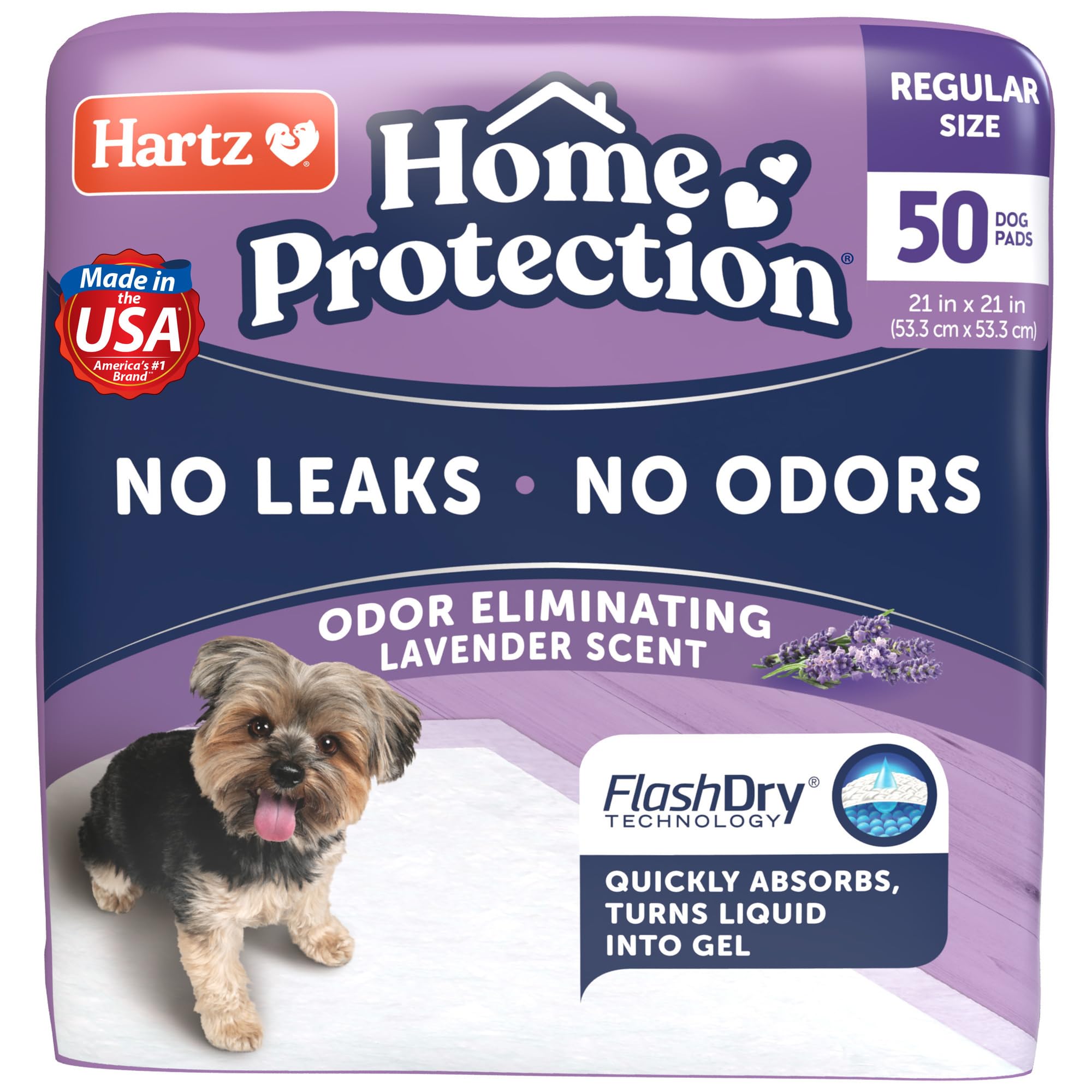 Hartz Home Protection Lavender Scented Odor Eliminating Gel Dog Pads - 50 Count