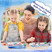Vista 5 de Jexine Juego de 48 pinturas de acuarela de 16 colores, lavable a granel, pintura de acuarela con pinceles para adultos, actividades artísticas
